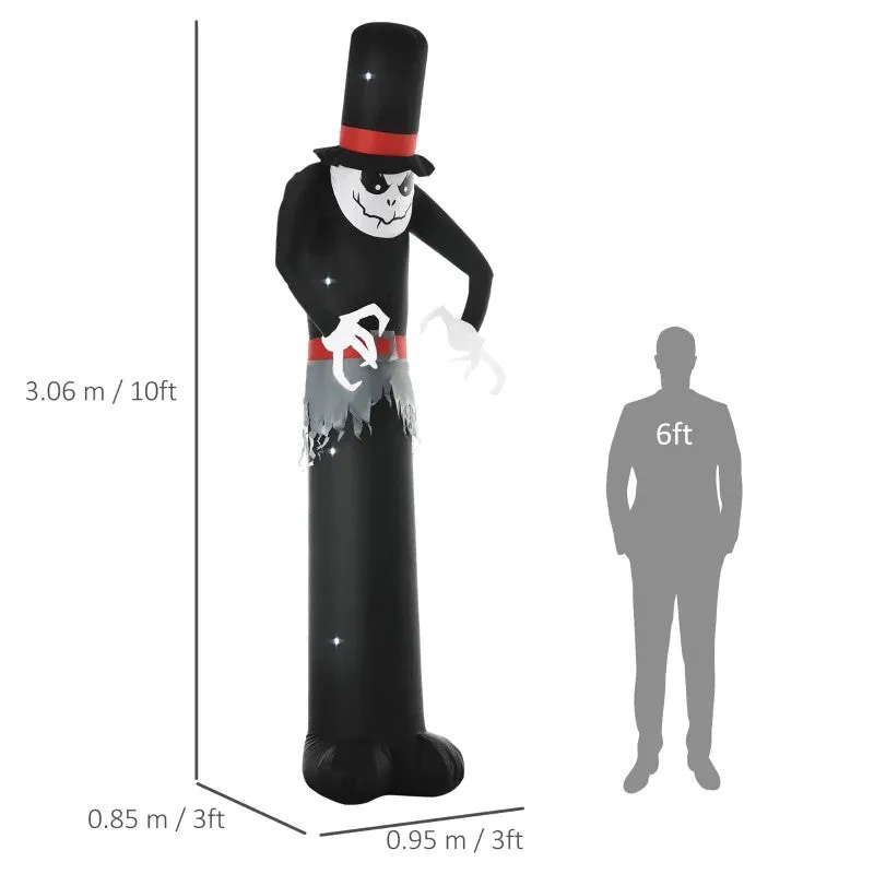 10ft Inflatable Halloween Skinny Ghost in a Tall Hat