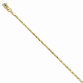 10k Yellow Gold DC Lightweight Rope Chain, 1.8 mm