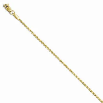 10k Yellow Gold DC Lightweight Rope Chain, 1.8 mm