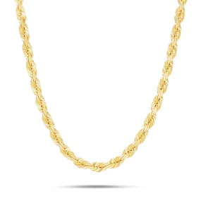 10KT Solid Gold Rope Chain, 6mm