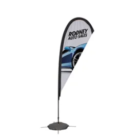 11.5' Tear Drop Sail Sign Kit Single-Sided with Scissor Base