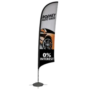 13' Razor Sail Sign Kit Single-Sided with Scissor Base