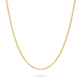 14K Solid Gold Rope Chain, 3.5mm