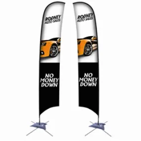 17' Razor Sail Sign Kit Double-Sided with Scissor Base