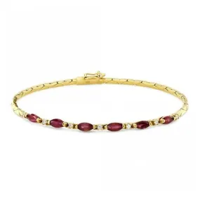 18ct Yellow gold Ruby & Diamond Bracelet