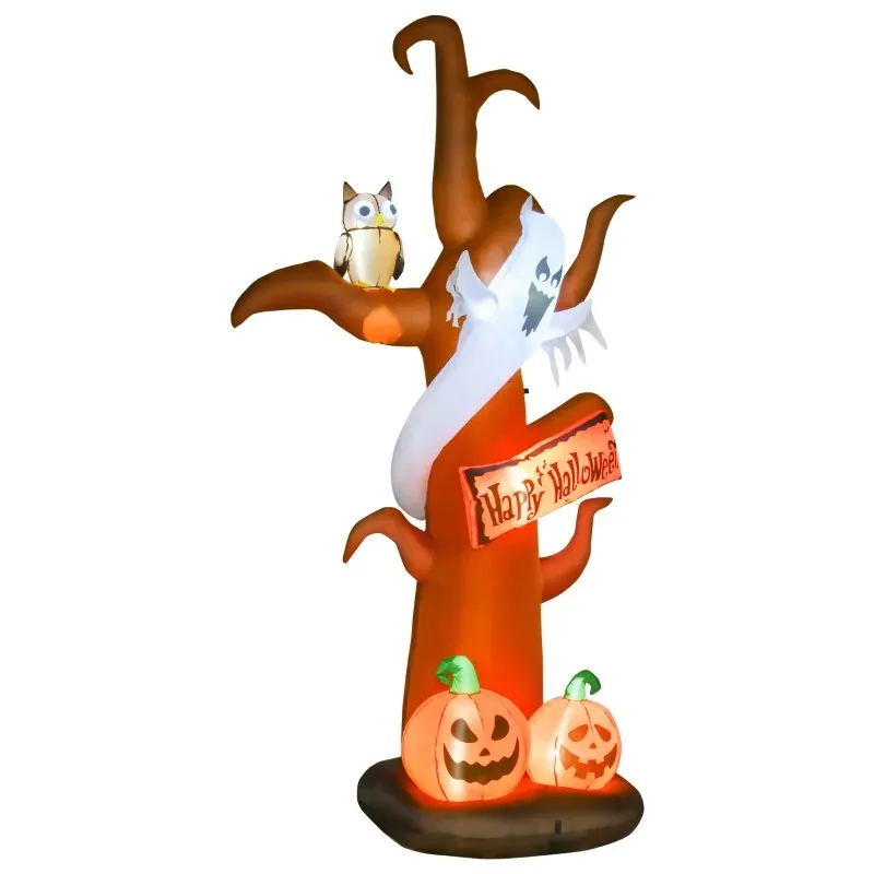 2.7m Halloween Inflatable Tree with Ghost and Pumpkin Lighted for Decoration