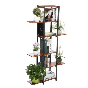 6 Tiers Wood Bookshelf Storage Rack Home Office Decorations Stand