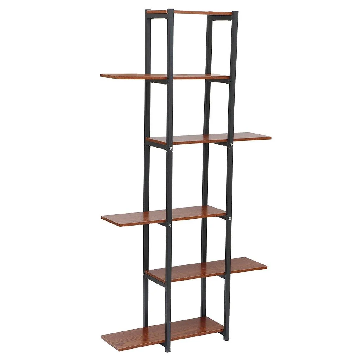 6 Tiers Wood Bookshelf Storage Rack Home Office Decorations Stand