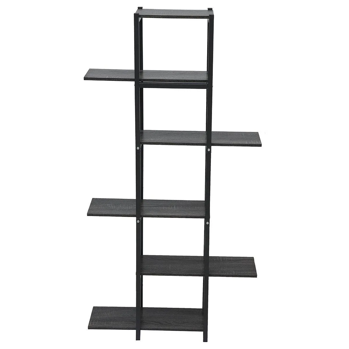 6 Tiers Wood Bookshelf Storage Rack Home Office Decorations Stand