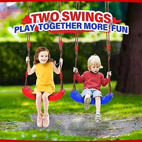 AMOSTING Warrior Obstacle Ninja Course for Kids Backyard,9 Hanging Obstacles 50FT,Outdoor Activities Playset with 2 Swing,Climbing Rope Swing,Colorful Climbing Net,Ladder,Arm Trainer