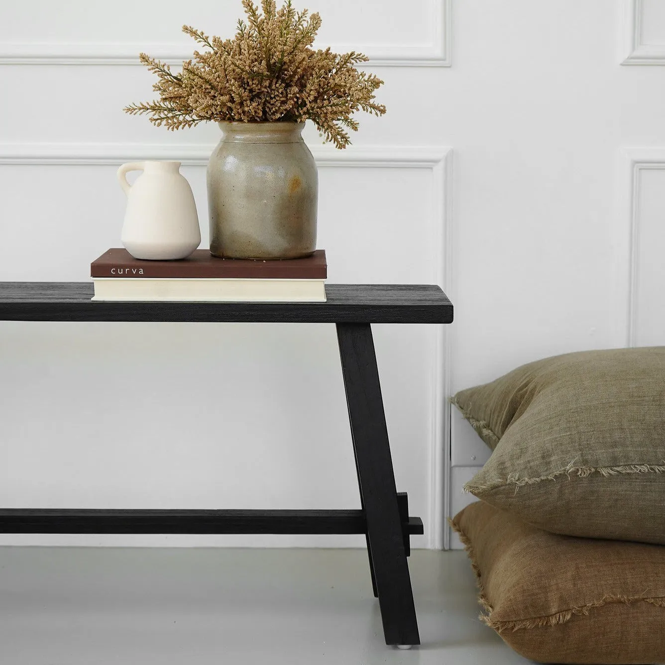 Black Farmhouse Bench