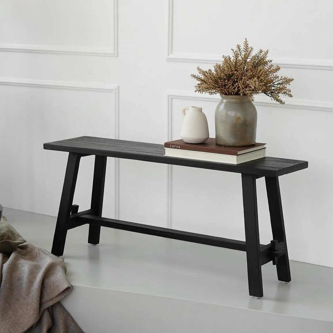 Black Farmhouse Bench