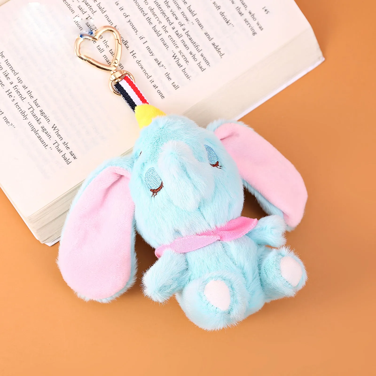 Blue  Baby Elephant Soft Toy Keychain.