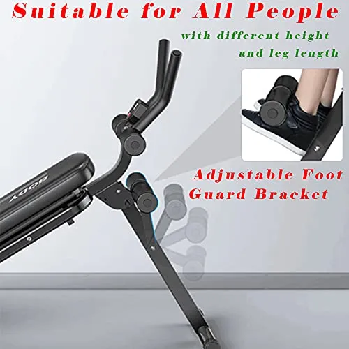 Core & Abdominal Exercise Machine, Ab Workout Machine Foldable Sit Up Bench, Fully Body Exercise Equipment for Leg, Thighs, Buttocks, Rodeo, Fitness Equipment for Home Gym