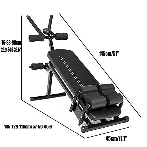 Core & Abdominal Exercise Machine, Ab Workout Machine Foldable Sit Up Bench, Fully Body Exercise Equipment for Leg, Thighs, Buttocks, Rodeo, Fitness Equipment for Home Gym