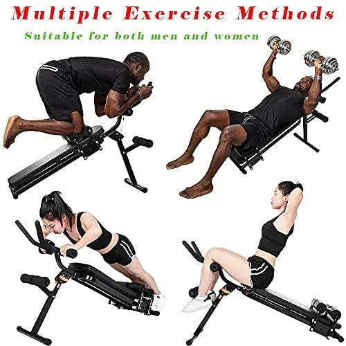 Core & Abdominal Exercise Machine, Ab Workout Machine Foldable Sit Up Bench, Fully Body Exercise Equipment for Leg, Thighs, Buttocks, Rodeo, Fitness Equipment for Home Gym