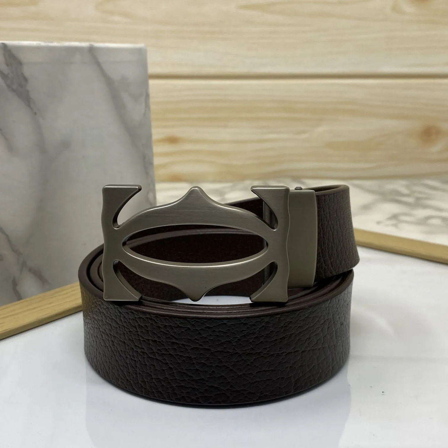 Cross Pattern Casual and Formal Leather Strap Belt -JonasParamount