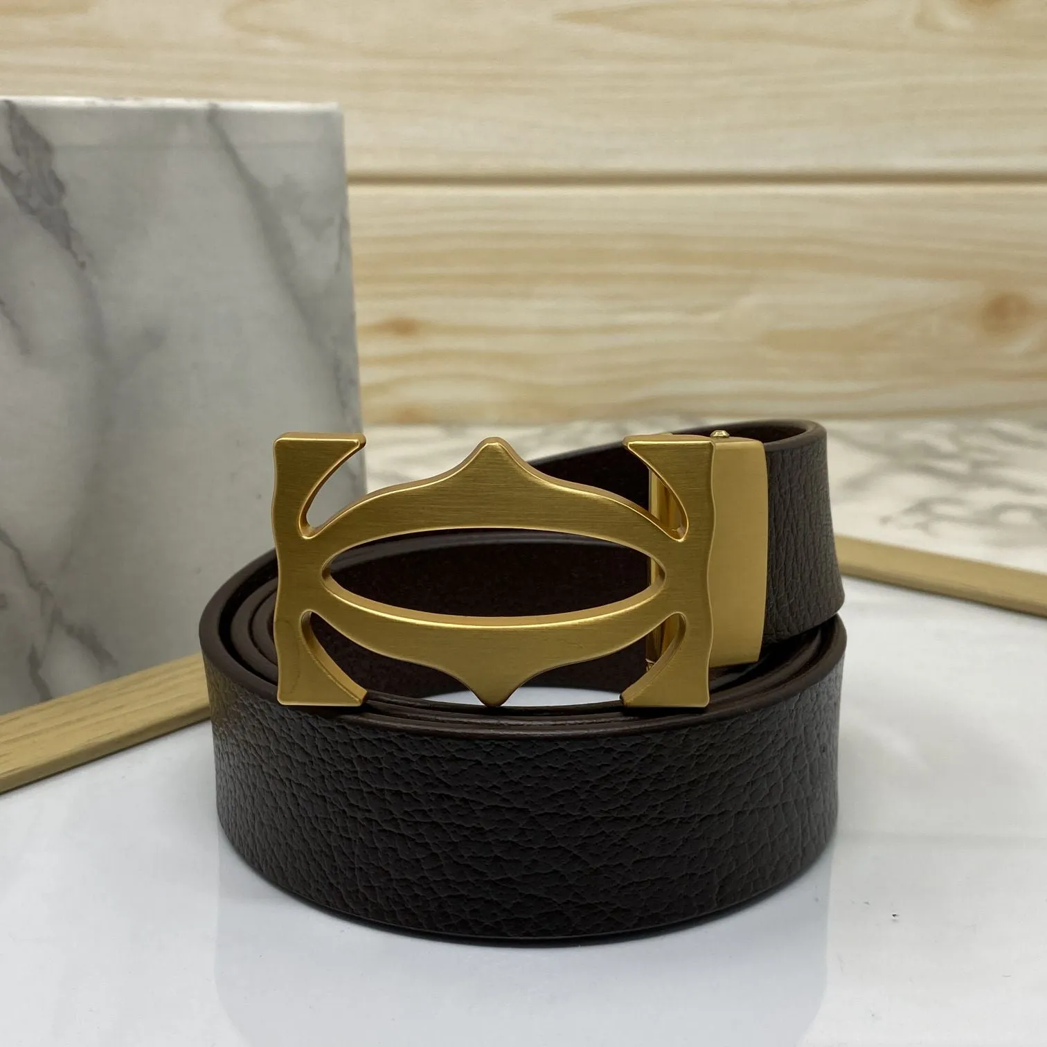 Cross Pattern Casual and Formal Leather Strap Belt -JonasParamount