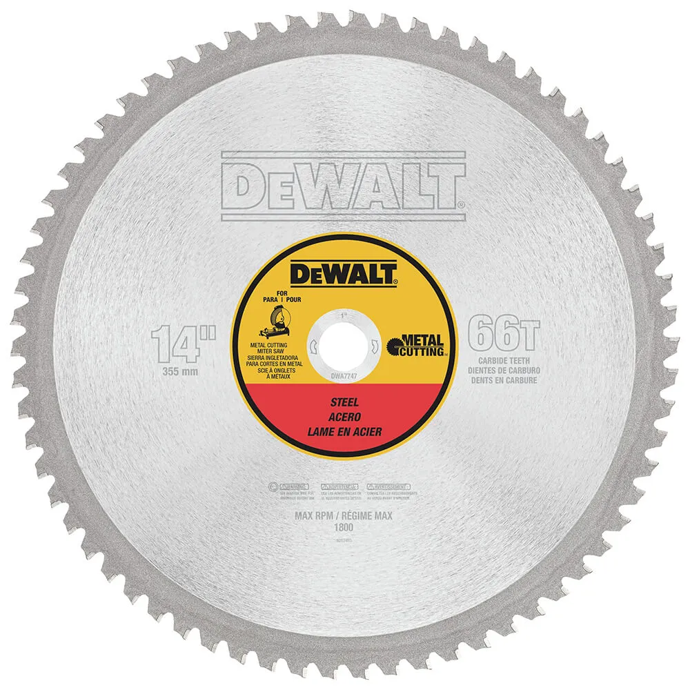 DeWALT DWA7747 14'' 66T Heavy Gauge Ferrous Metal Cutting Saw Blade