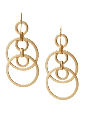 Handmade Matte Gold Dual Layer Multi Hoop Earring