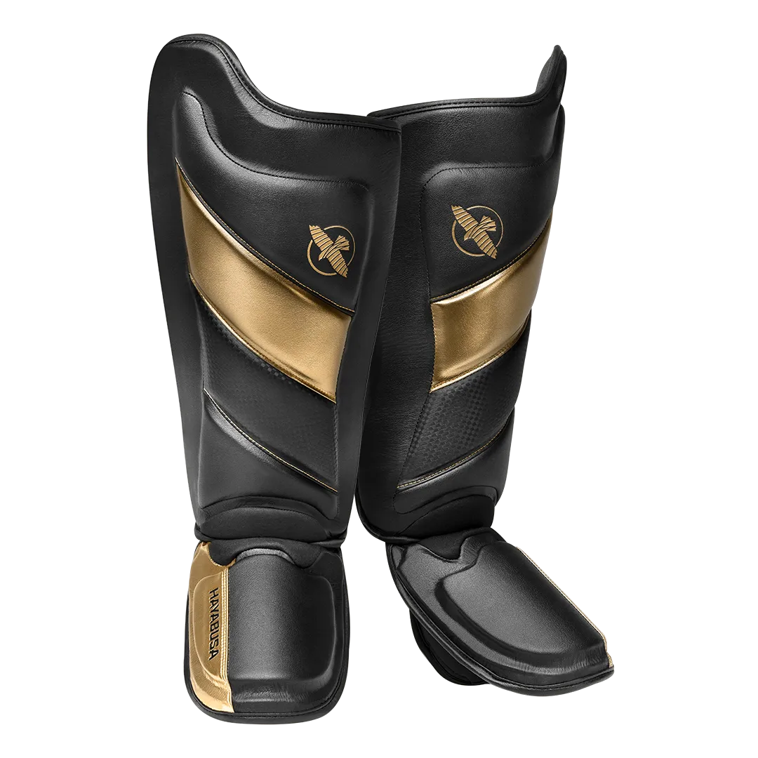 HAYABUSA T3 STRIKING SHIN GUARDS - BLACK/GOLD