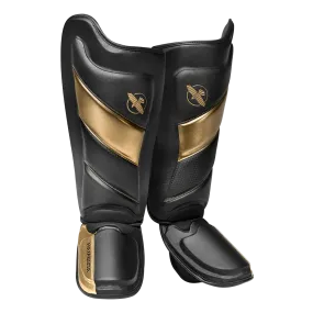 HAYABUSA T3 STRIKING SHIN GUARDS - BLACK/GOLD