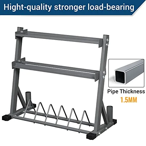 KICODE Strength Training Dumbbell Rack, 3 Tier Multifunctional Weight Rack for Dumbbells, Heavy Duty Steel Weight Holder Storage for Home Gym Fitness Exercise Workout