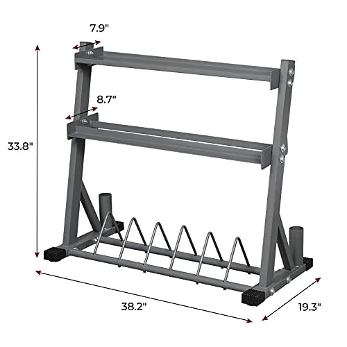 KICODE Strength Training Dumbbell Rack, 3 Tier Multifunctional Weight Rack for Dumbbells, Heavy Duty Steel Weight Holder Storage for Home Gym Fitness Exercise Workout