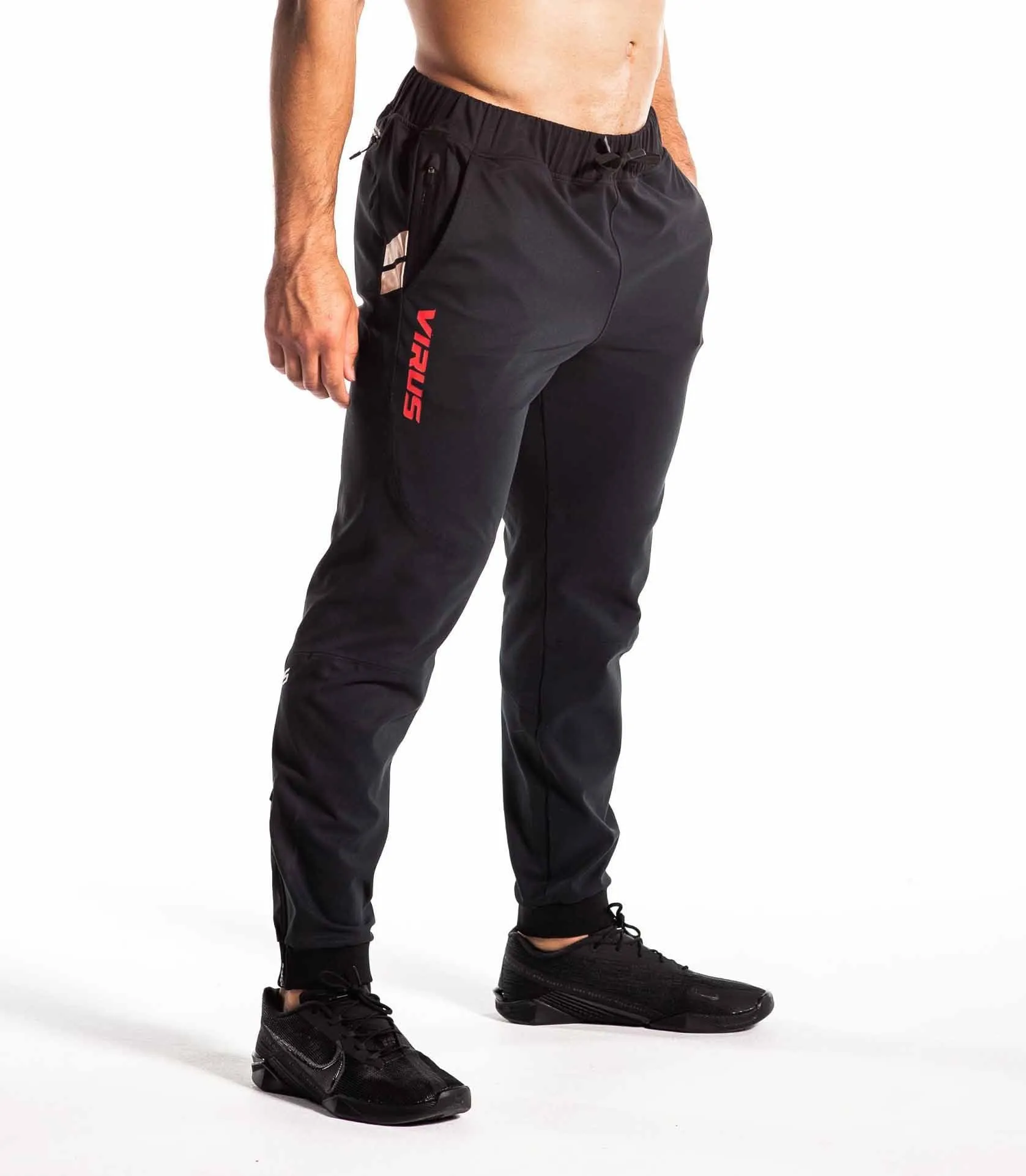 KL2 PANTS - BLACK/LASER RED