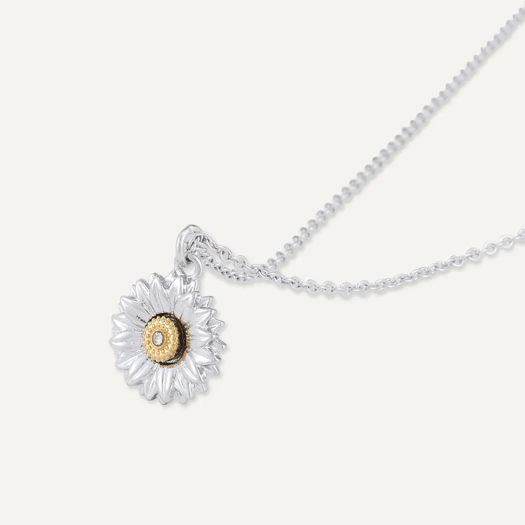 Memories: "SPECIAL GRANDDAUGHTER" | Flower Necklace | White Gold-Plated | Multi-Colour