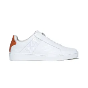 Men's Icon Lux White Orange Leather Sneakers 02511-002