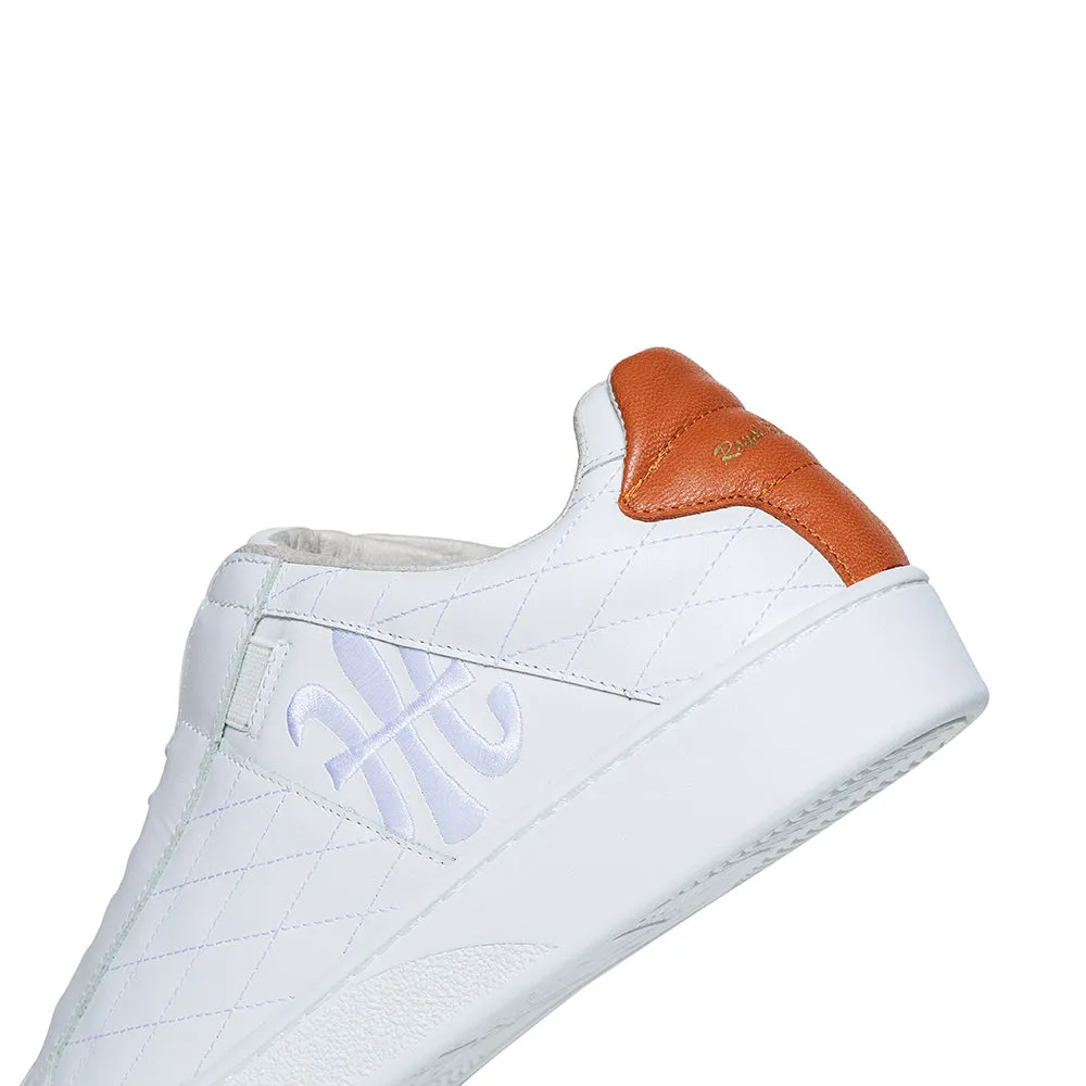 Men's Icon Lux White Orange Leather Sneakers 02511-002