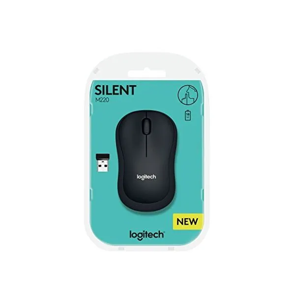 Optical Wireless Mouse Logitech Silent M220 1000 dpi Black