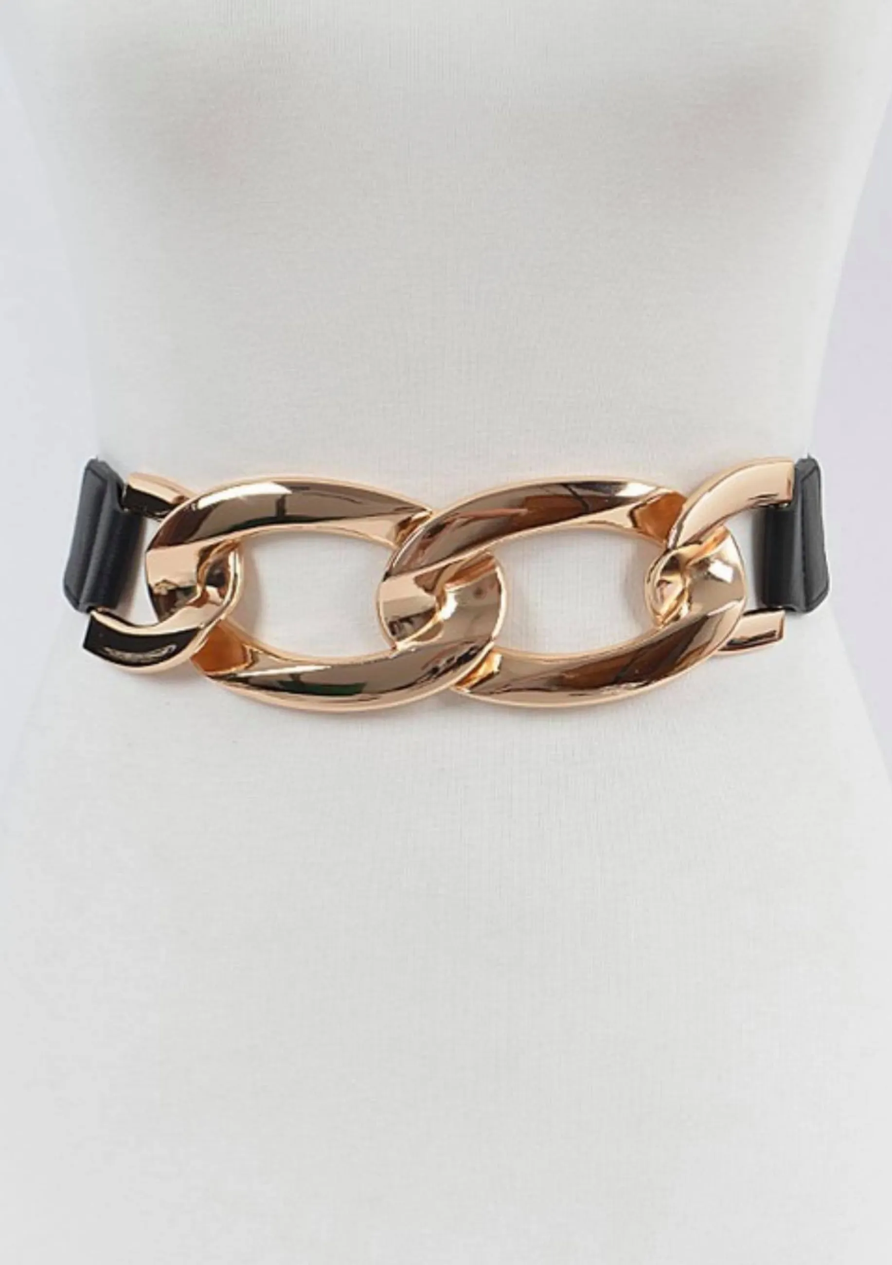 Oversized Chain Buckle Plus Size Elastic Belt