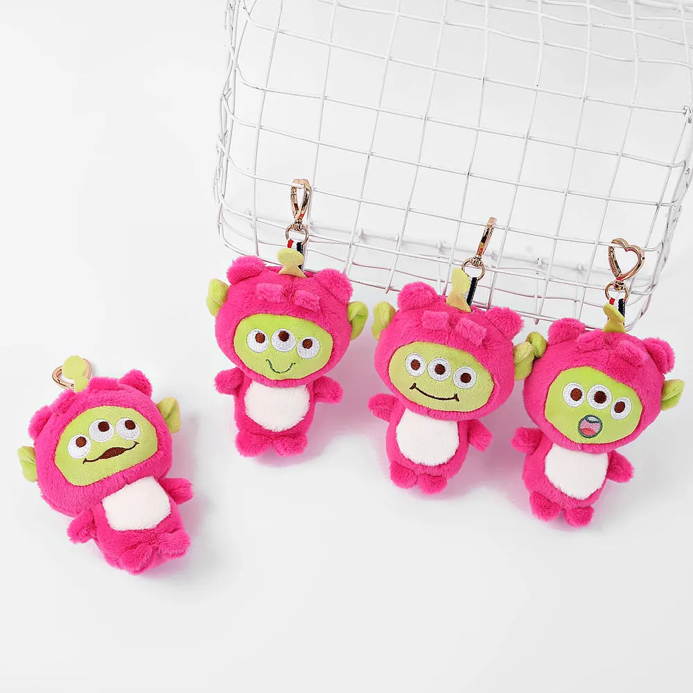 Smiling alien soft-toy keychain