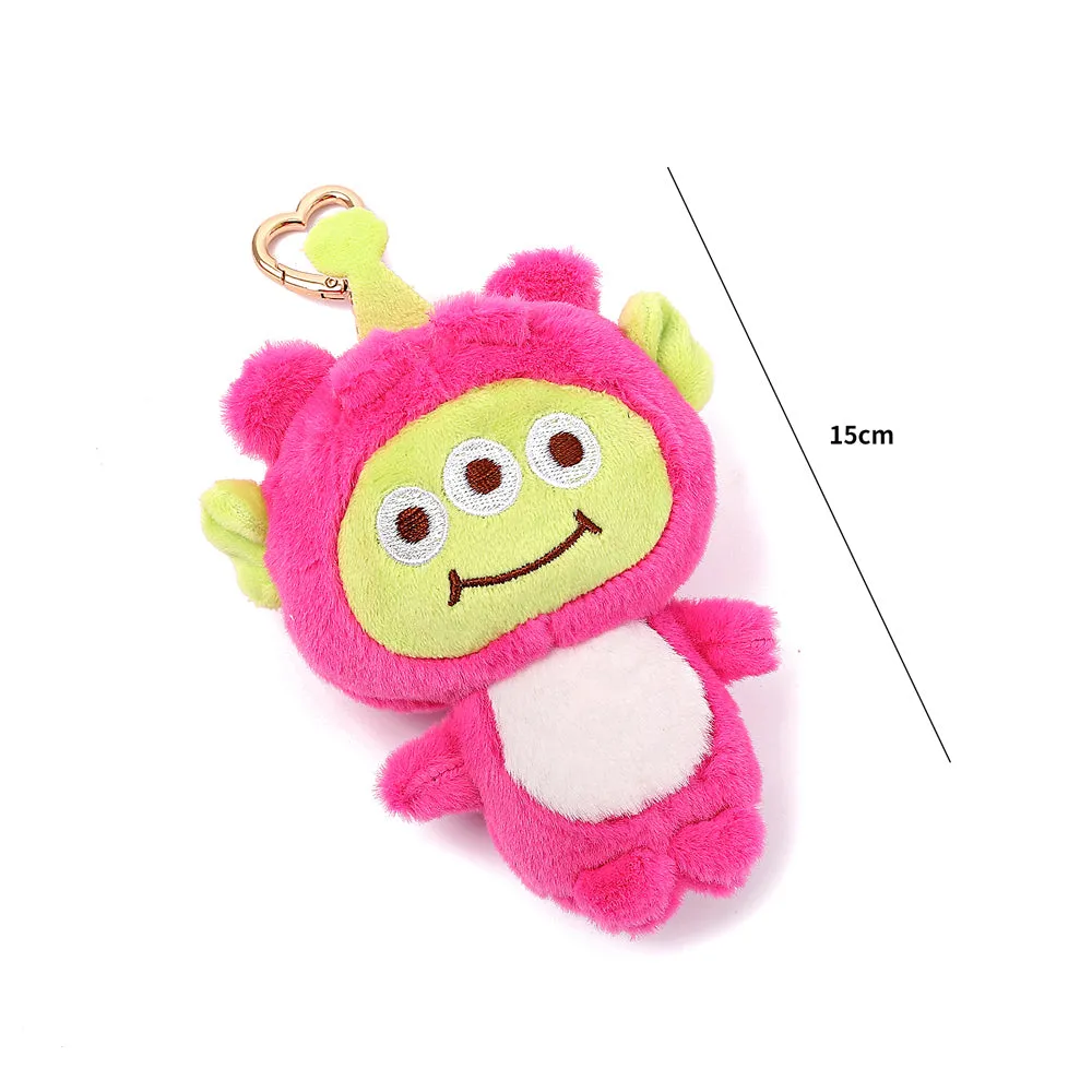 Smiling alien soft-toy keychain