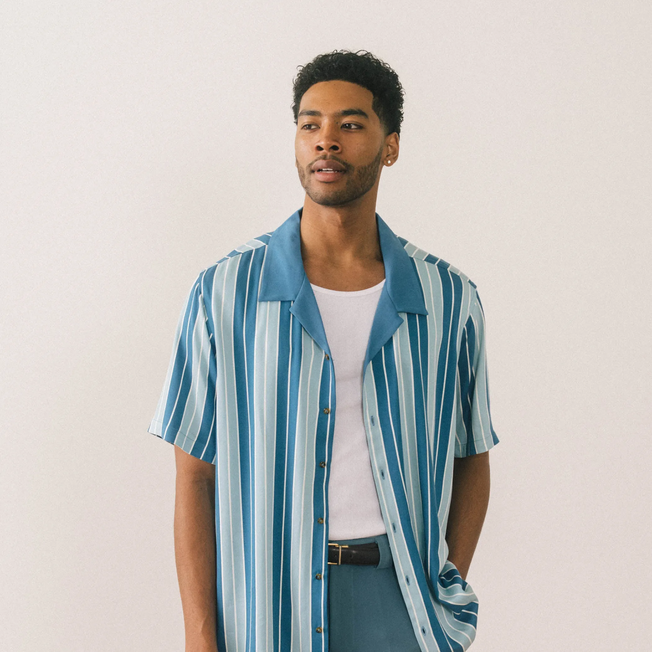 Stripes Button Up - Blue