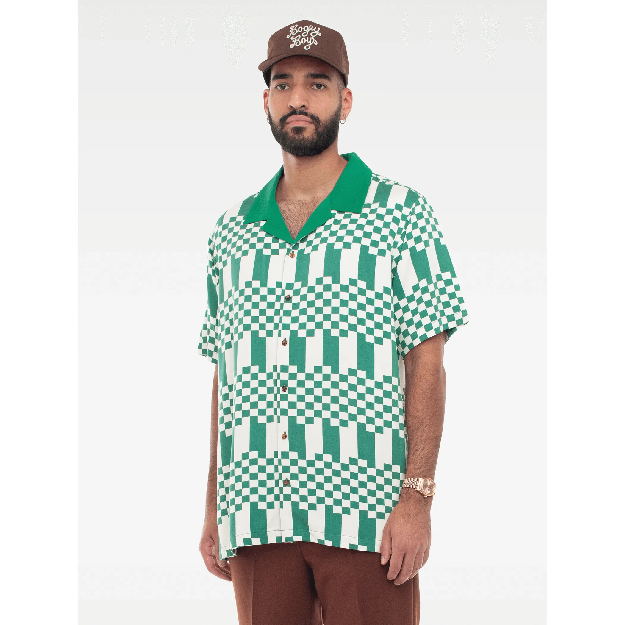 The Checkers Button Up - Green