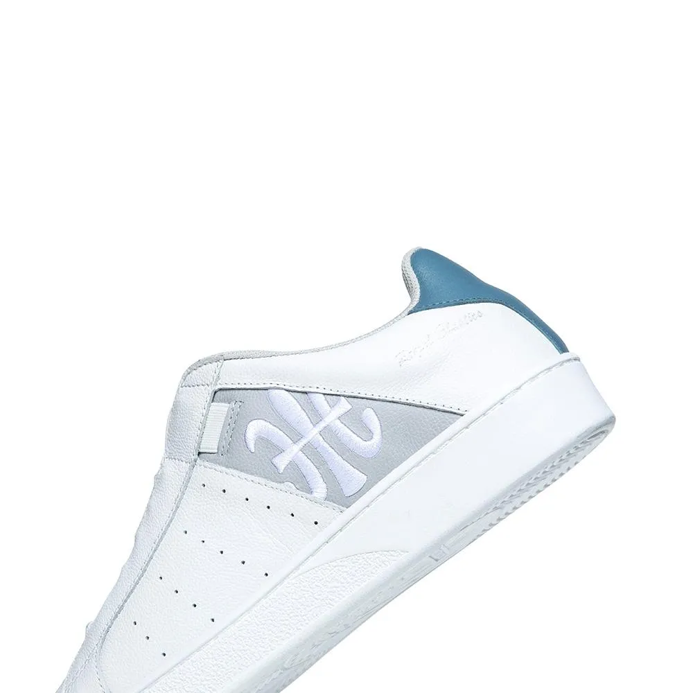 Women's Icon White Blue Logo Leather Sneakers 91912-085