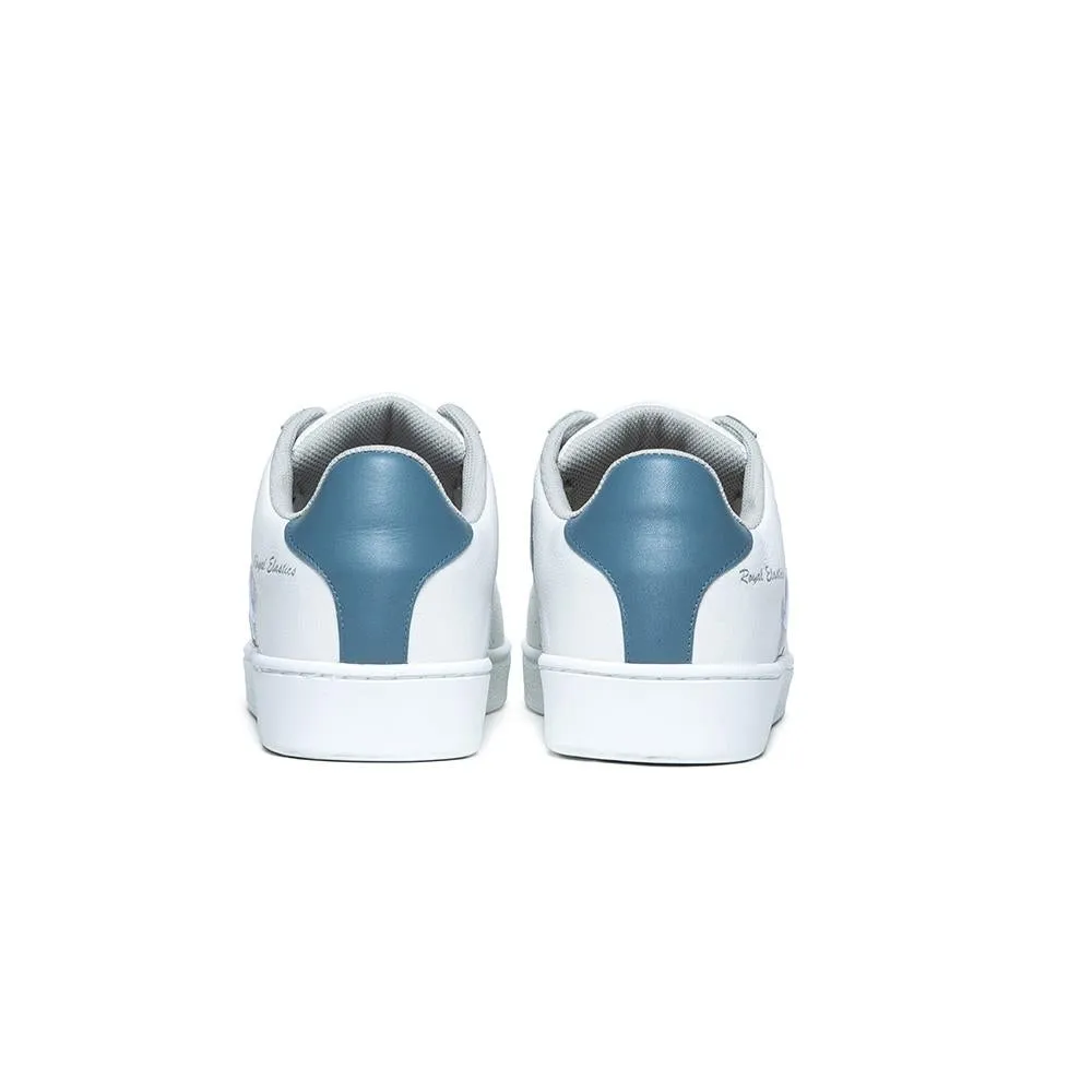 Women's Icon White Blue Logo Leather Sneakers 91912-085