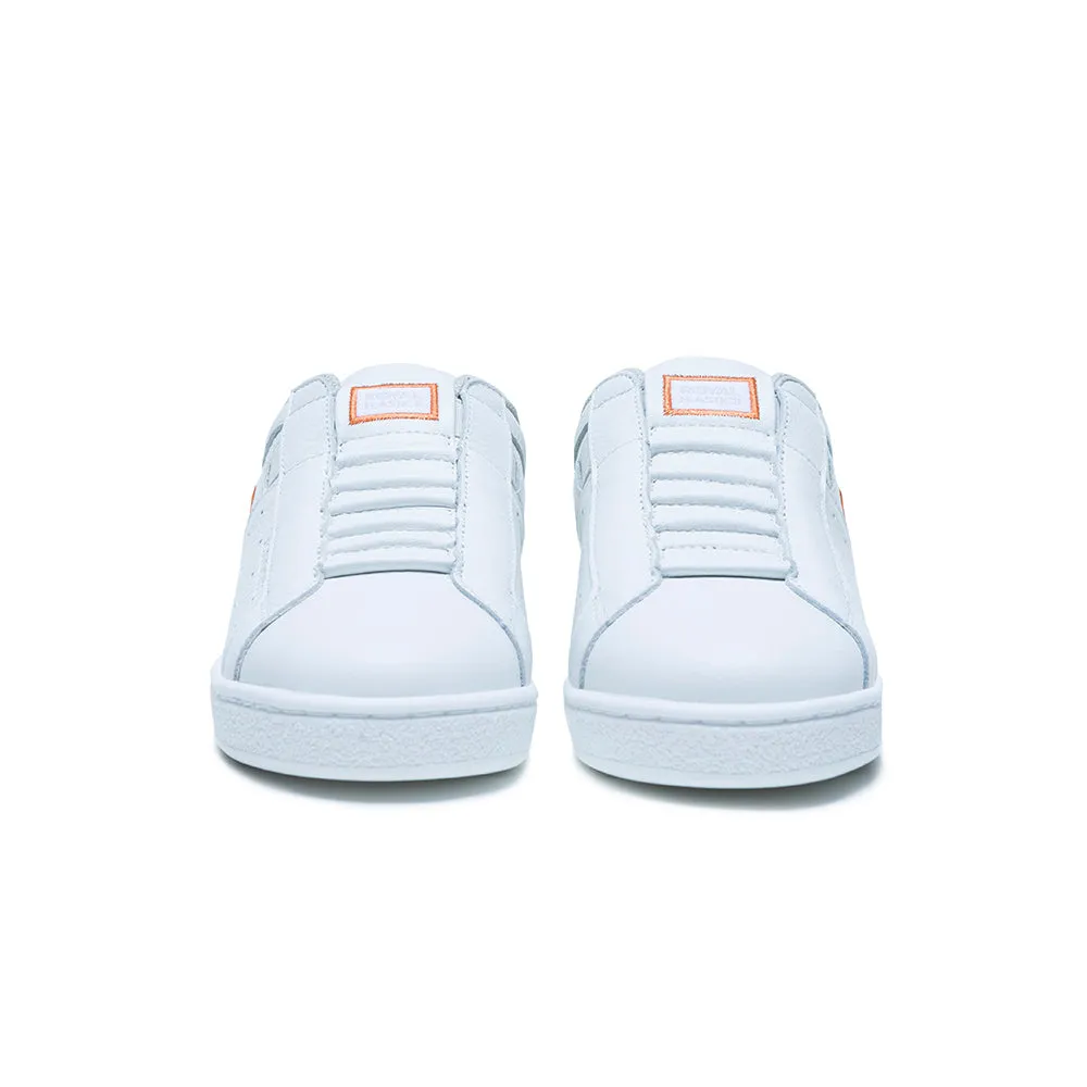 Women's Icon White Orange Green Logo Leather Sneakers 91922-024