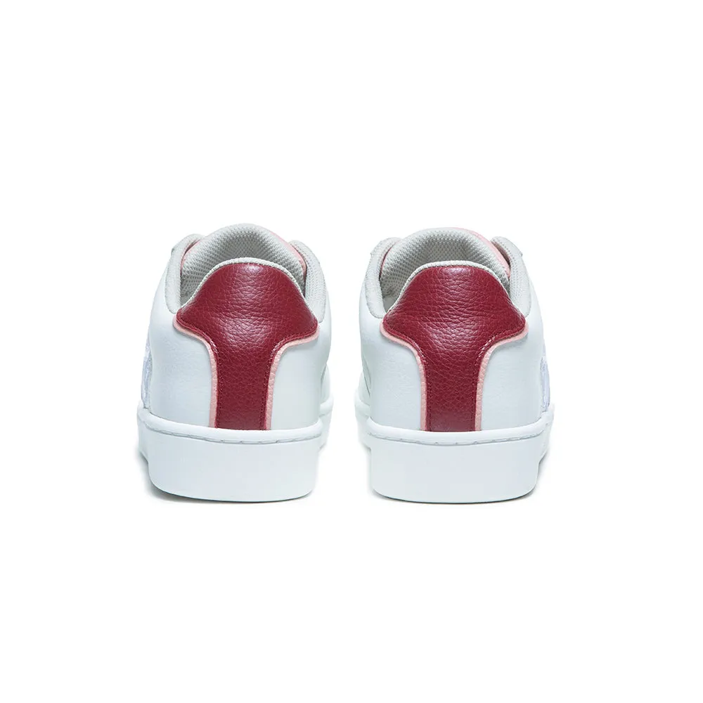 Women's Icon White Red Pink Logo Leather Sneakers 91921-011