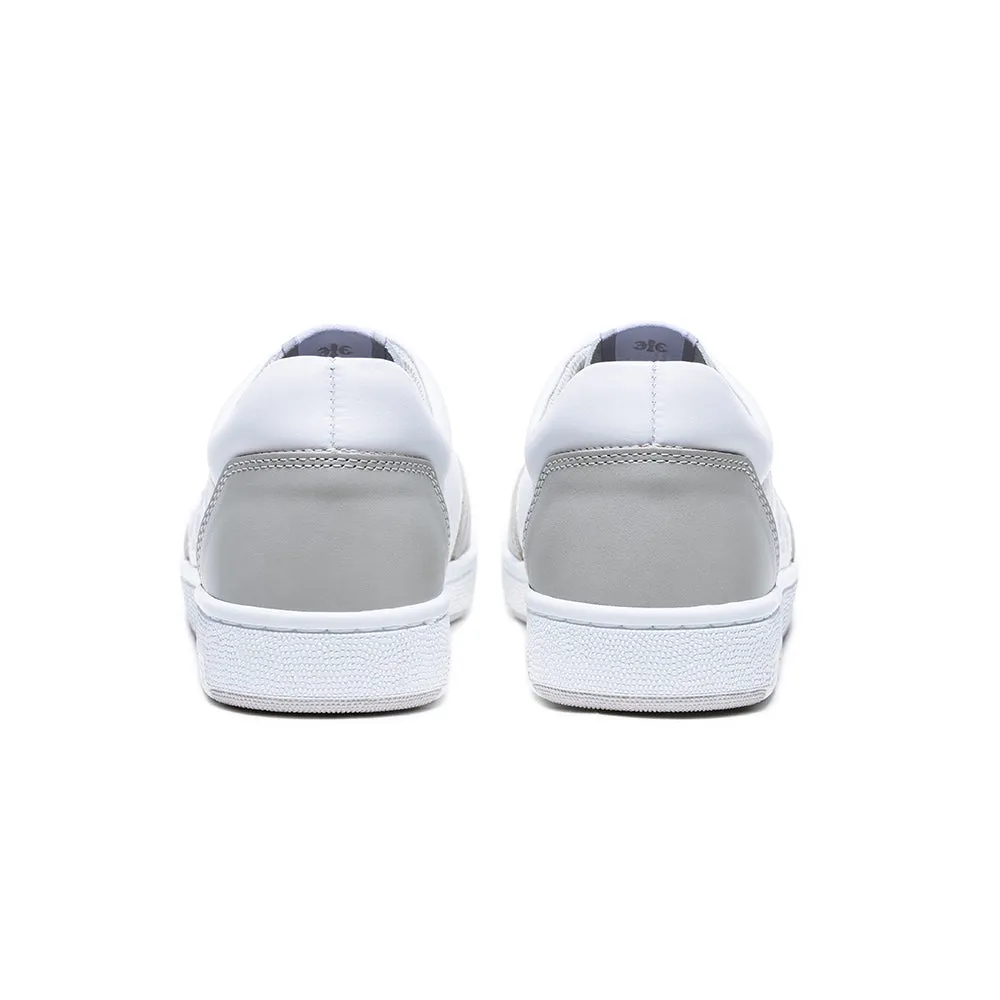 Women's Maker White Gray Logo Leather Sneakers 98221-008